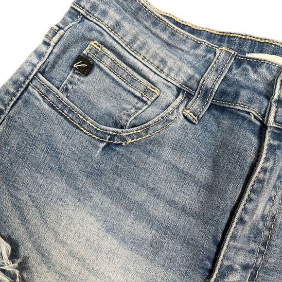 KanCan Women's Distressed High Rise Denim Jean Shorts Size 5 / 26 - Picture 2 of 8